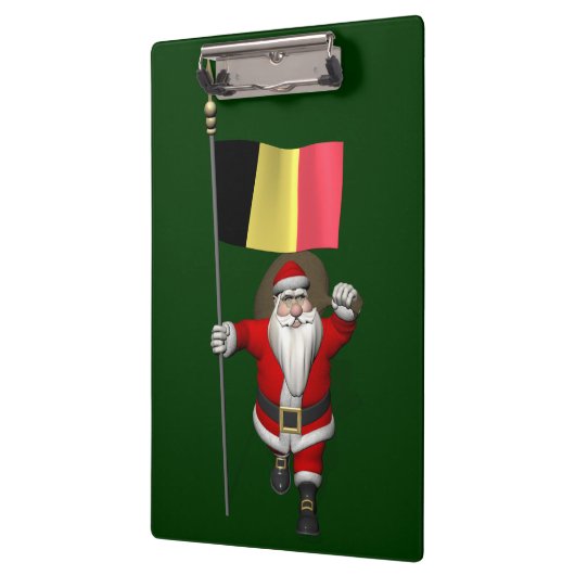Der Weihnachtsmann mit Abschluss Belgiens Klemmbrett (Links)