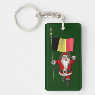 Der Weihnachtsmann mit Abschluss Belgiens Schlüsselanhänger