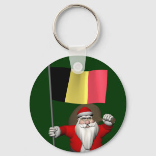 Der Weihnachtsmann mit Abschluss Belgiens Schlüsselanhänger