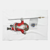 Der Weihnachtsmann mit Abschluss von Massachusetts Geschirrtuch (Horizontal)