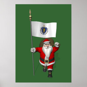 Der Weihnachtsmann mit Abschluss von Massachusetts Poster