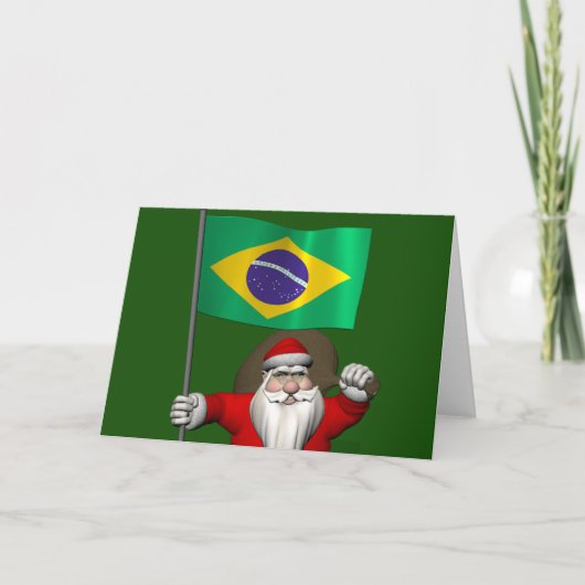 Der Weihnachtsmann mit Abtritt Brasiliens Feiertagskarte (Vorderseite)