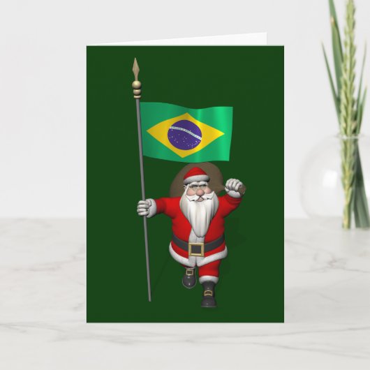 Der Weihnachtsmann mit Abtritt Brasiliens Feiertagskarte (Vorderseite)