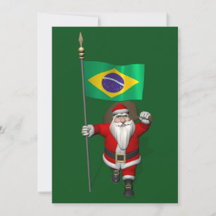Der Weihnachtsmann mit Abtritt Brasiliens Feiertagskarte