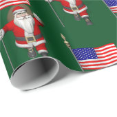 Der Weihnachtsmann mit Abtritt der USA Geschenkpapier (Rolleneckpunkt)