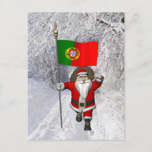 Der Weihnachtsmann mit Abtritt Portugals Feiertagspostkarte