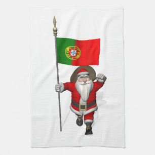 Der Weihnachtsmann mit Abtritt Portugals Küchentuch