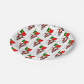 Der Weihnachtsmann mit Abtritt Portugals Pappteller (Schrägansicht)