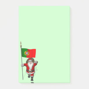 Der Weihnachtsmann mit Abtritt Portugals Post-it Klebezettel