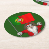 Der Weihnachtsmann mit Abtritt Portugals Runder Pappuntersetzer (Angewinkelt)