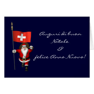 Der Weihnachtsmann mit Abzeichen der Schweiz