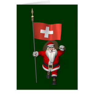 Der Weihnachtsmann mit Abzeichen der Schweiz