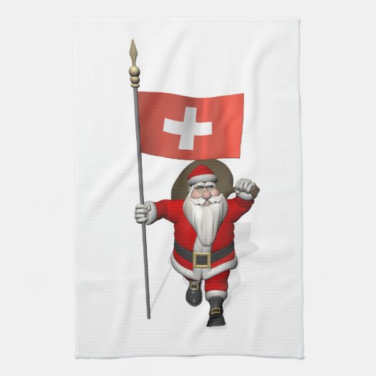 Der Weihnachtsmann mit Abzeichen der Schweiz Handtuch (Vertikal)