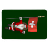 Der Weihnachtsmann mit Abzeichen der Schweiz Magnet (Horizontal)
