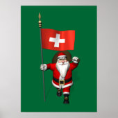 Der Weihnachtsmann mit Abzeichen der Schweiz Poster (Vorne)
