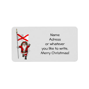 Der Weihnachtsmann mit Abzeichen von Alabama Adressaufkleber