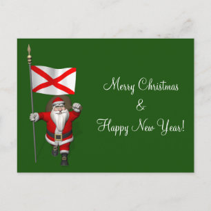 Der Weihnachtsmann mit Abzeichen von Alabama Feiertagspostkarte