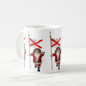 Der Weihnachtsmann mit Abzeichen von Alabama Kaffeetasse (Vorderseite Links)