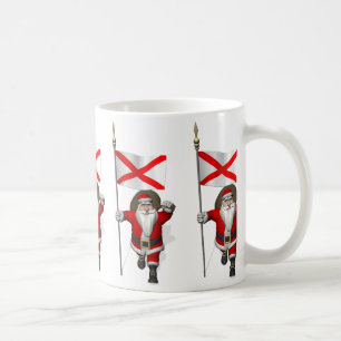 Der Weihnachtsmann mit Abzeichen von Alabama Kaffeetasse