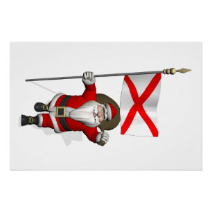 Der Weihnachtsmann mit Abzeichen von Alabama Poster