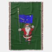 Der Weihnachtsmann mit Abzeichen von Alaska Decke (Vorderseite Vertikal)
