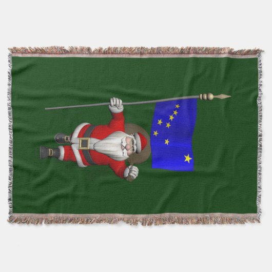Der Weihnachtsmann mit Abzeichen von Alaska Decke (Vorderseite)