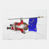 Der Weihnachtsmann mit Abzeichen von Alaska Handtuch (Horizontal)