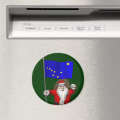 Der Weihnachtsmann mit Abzeichen von Alaska Magnet (In Situ (Geschirrspüler))