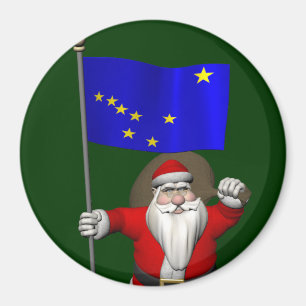 Der Weihnachtsmann mit Abzeichen von Alaska Magnet