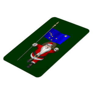 Der Weihnachtsmann mit Abzeichen von Alaska Magnet