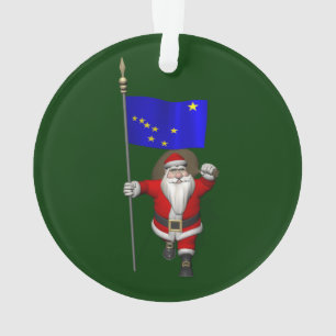 Der Weihnachtsmann mit Abzeichen von Alaska Ornament