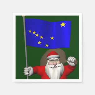 Der Weihnachtsmann mit Abzeichen von Alaska Serviette