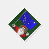 Der Weihnachtsmann mit Abzeichen von Alaska Serviette (Ecke)