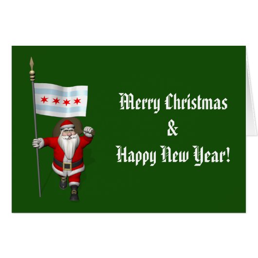 Der Weihnachtsmann mit Abzeichen von Chicago (Vorderseite (Horizontal))