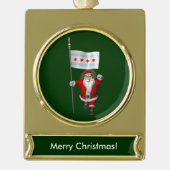 Der Weihnachtsmann mit Abzeichen von Chicago Banner-Ornament Gold (Vorderseite)