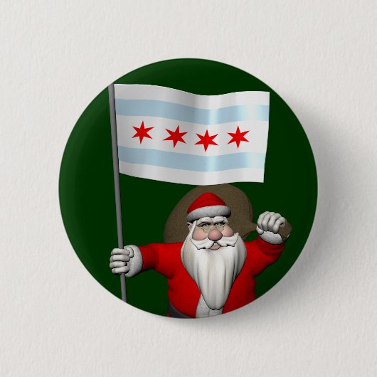 Der Weihnachtsmann mit Abzeichen von Chicago Button (Vorderseite)