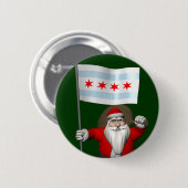 Der Weihnachtsmann mit Abzeichen von Chicago Button (Vorne & Hinten)