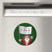 Der Weihnachtsmann mit Abzeichen von Chicago Magnet (In Situ (Geschirrspüler))