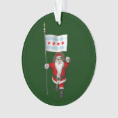 Der Weihnachtsmann mit Abzeichen von Chicago Ornament (Vorderseite)