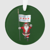 Der Weihnachtsmann mit Abzeichen von Chicago Ornament (Vorderseite)