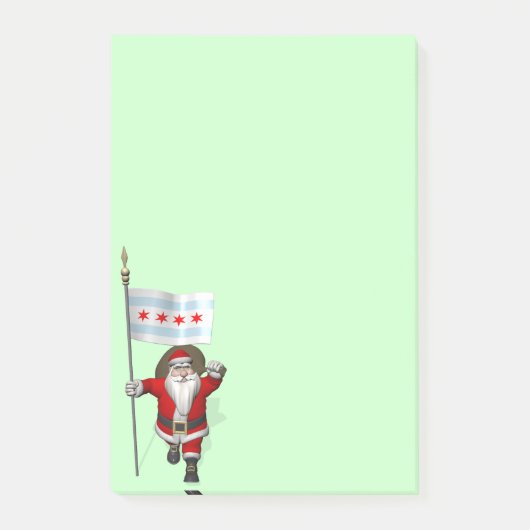 Der Weihnachtsmann mit Abzeichen von Chicago Post-it Klebezettel (Vorderseite)