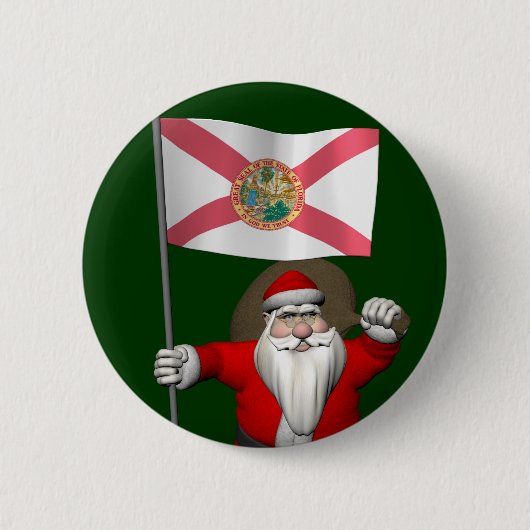 Der Weihnachtsmann mit Abzeichen von Florida Button (Vorderseite)