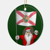Der Weihnachtsmann mit Abzeichen von Florida Keramik Ornament (Links)