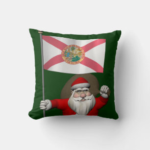 Der Weihnachtsmann mit Abzeichen von Florida Kissen