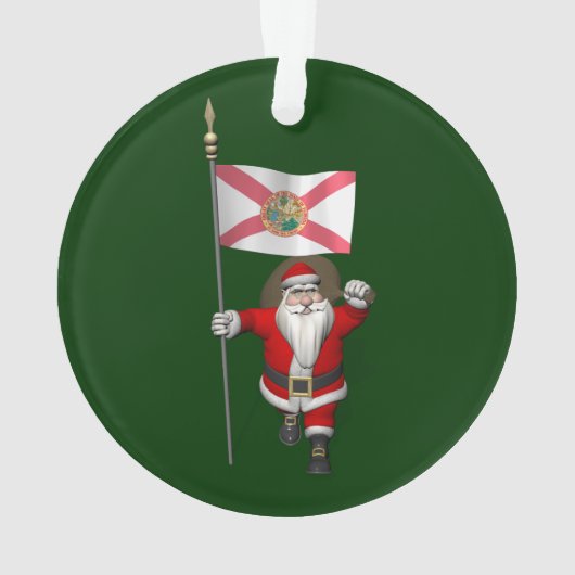 Der Weihnachtsmann mit Abzeichen von Florida Ornament (Rückseite)