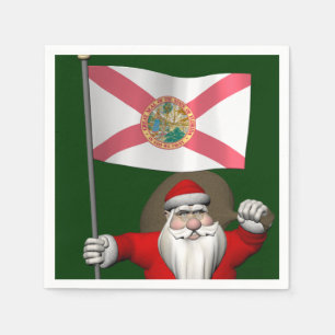 Der Weihnachtsmann mit Abzeichen von Florida Serviette