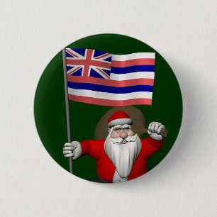 Der Weihnachtsmann mit Abzeichen von Hawaii Button