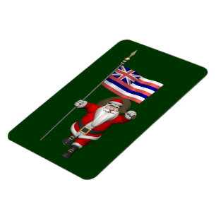 Der Weihnachtsmann mit Abzeichen von Hawaii Magnet