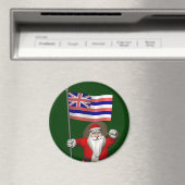 Der Weihnachtsmann mit Abzeichen von Hawaii Magnet (In Situ (Geschirrspüler))