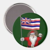 Der Weihnachtsmann mit Abzeichen von Hawaii Magnet (Vorderseite/Rückseite)